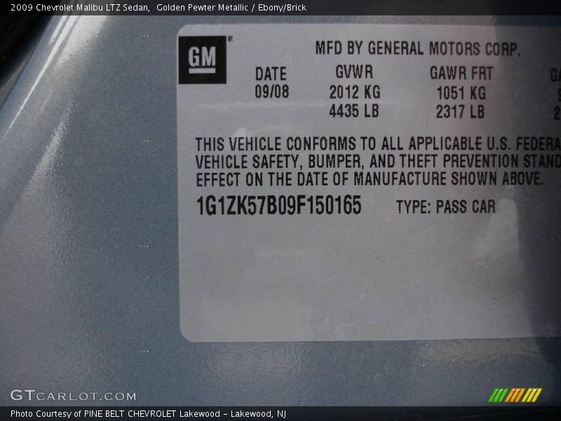 Golden Pewter Metallic / Ebony/Brick 2009 Chevrolet Malibu LTZ Sedan