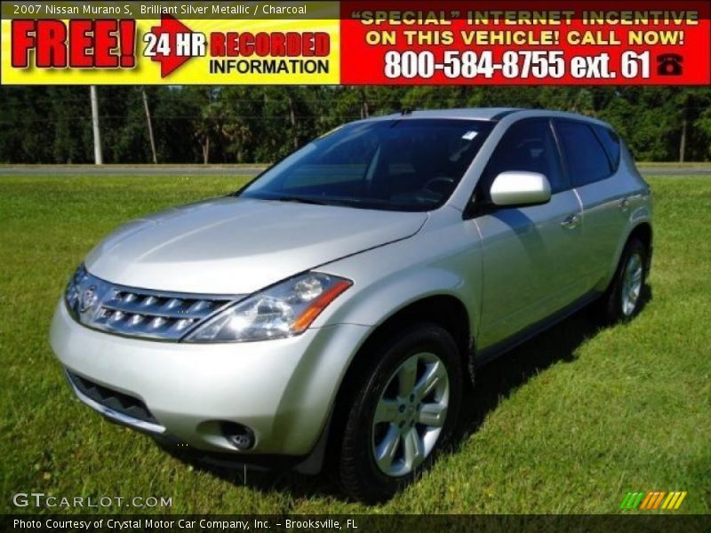 Brilliant Silver Metallic / Charcoal 2007 Nissan Murano S