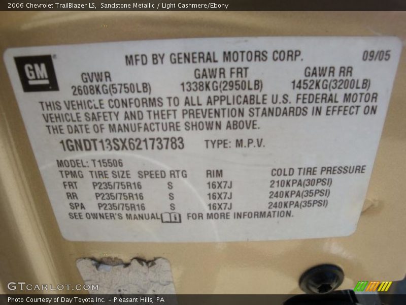 Sandstone Metallic / Light Cashmere/Ebony 2006 Chevrolet TrailBlazer LS