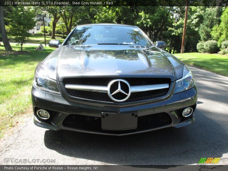 Steel Grey Metallic / Red 2011 Mercedes-Benz SL 550 Roadster