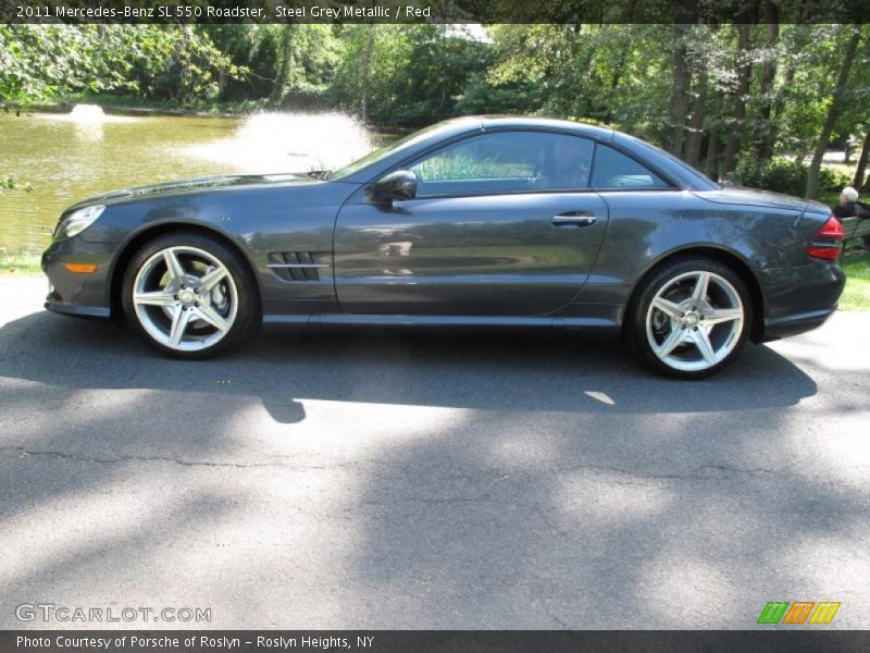 Steel Grey Metallic / Red 2011 Mercedes-Benz SL 550 Roadster