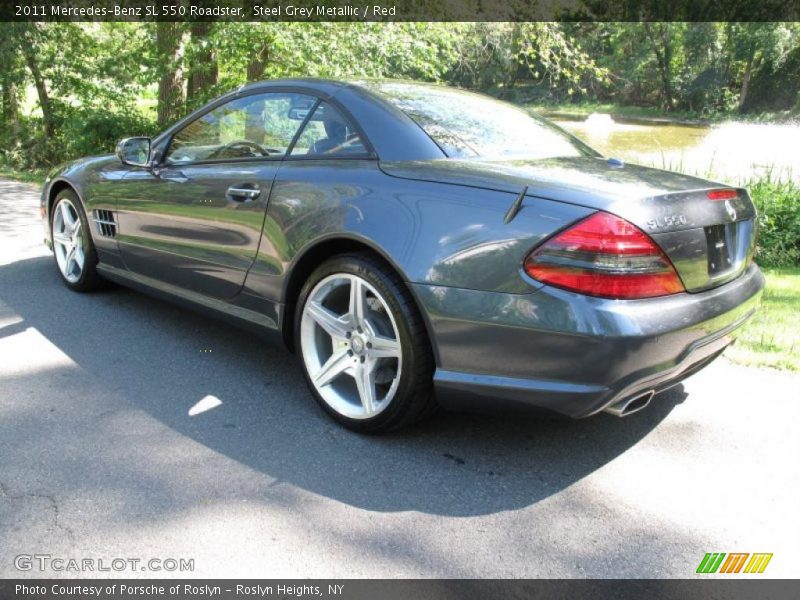 Steel Grey Metallic / Red 2011 Mercedes-Benz SL 550 Roadster