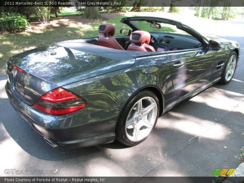 Steel Grey Metallic / Red 2011 Mercedes-Benz SL 550 Roadster