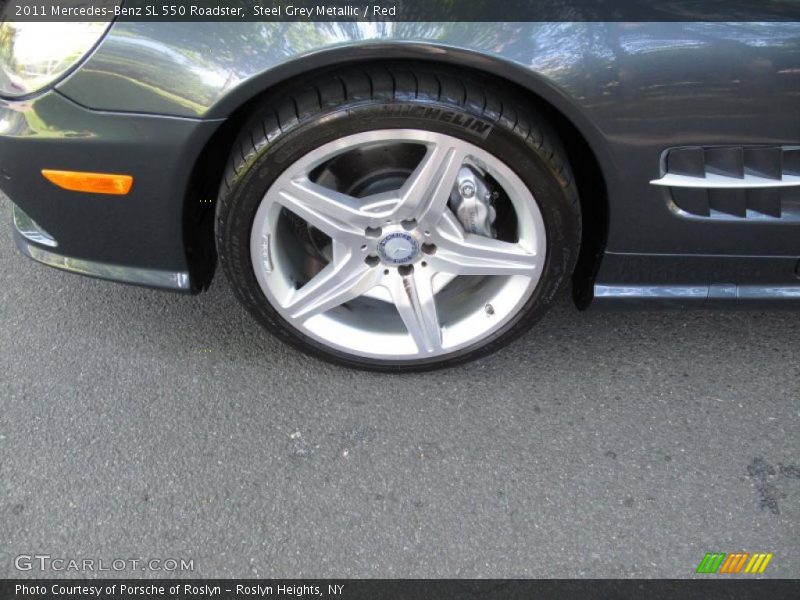 Steel Grey Metallic / Red 2011 Mercedes-Benz SL 550 Roadster
