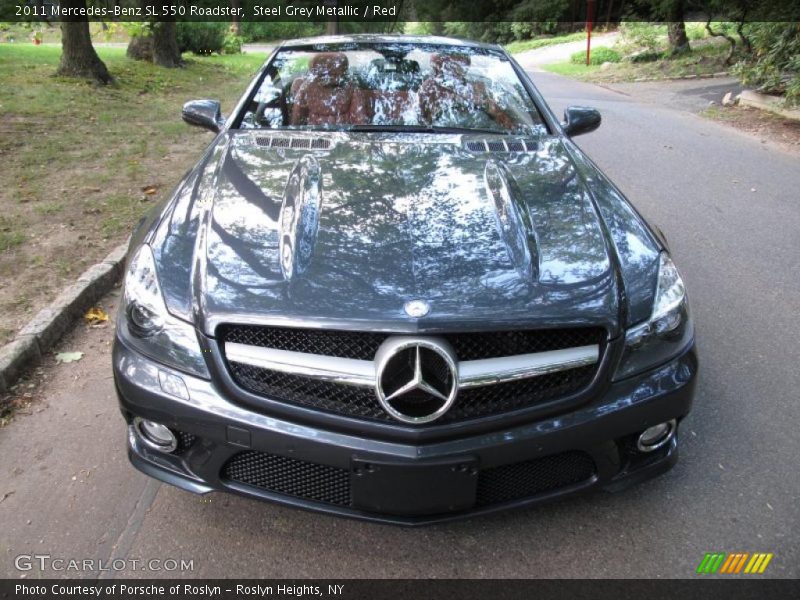 Steel Grey Metallic / Red 2011 Mercedes-Benz SL 550 Roadster