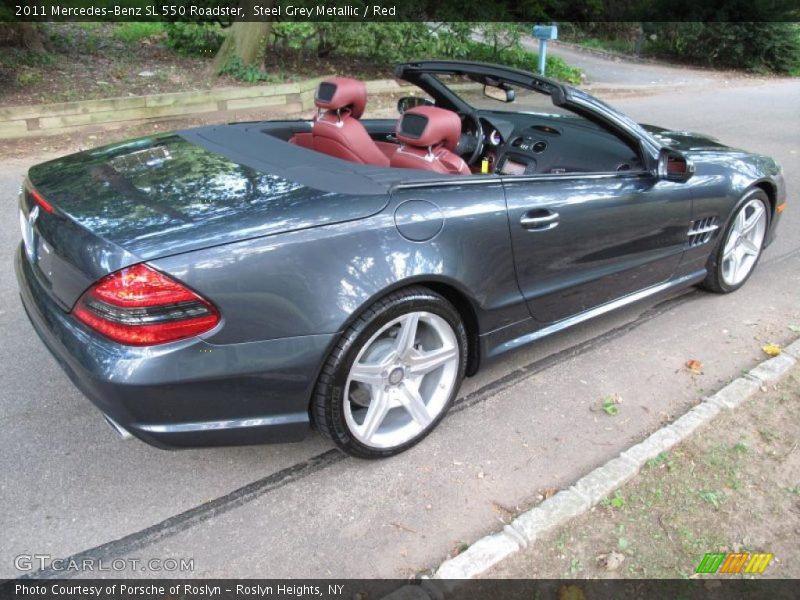 Steel Grey Metallic / Red 2011 Mercedes-Benz SL 550 Roadster