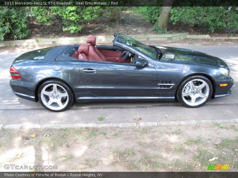 Steel Grey Metallic / Red 2011 Mercedes-Benz SL 550 Roadster