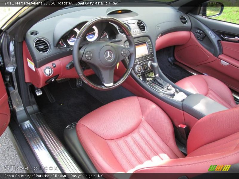 Steel Grey Metallic / Red 2011 Mercedes-Benz SL 550 Roadster