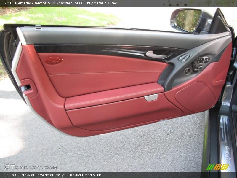 Steel Grey Metallic / Red 2011 Mercedes-Benz SL 550 Roadster
