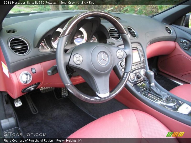 Steel Grey Metallic / Red 2011 Mercedes-Benz SL 550 Roadster