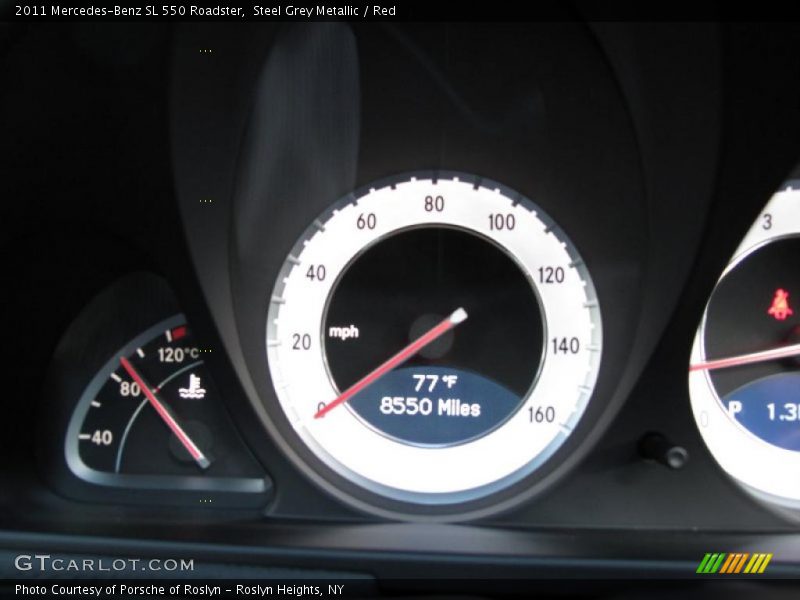 Steel Grey Metallic / Red 2011 Mercedes-Benz SL 550 Roadster