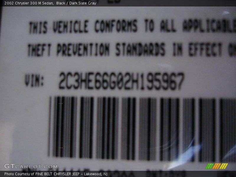 Black / Dark Slate Gray 2002 Chrysler 300 M Sedan