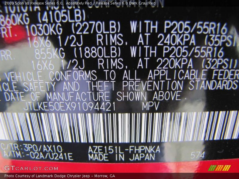 2009 xB Release Series 6.0 Absolutely Red Color Code 3P0