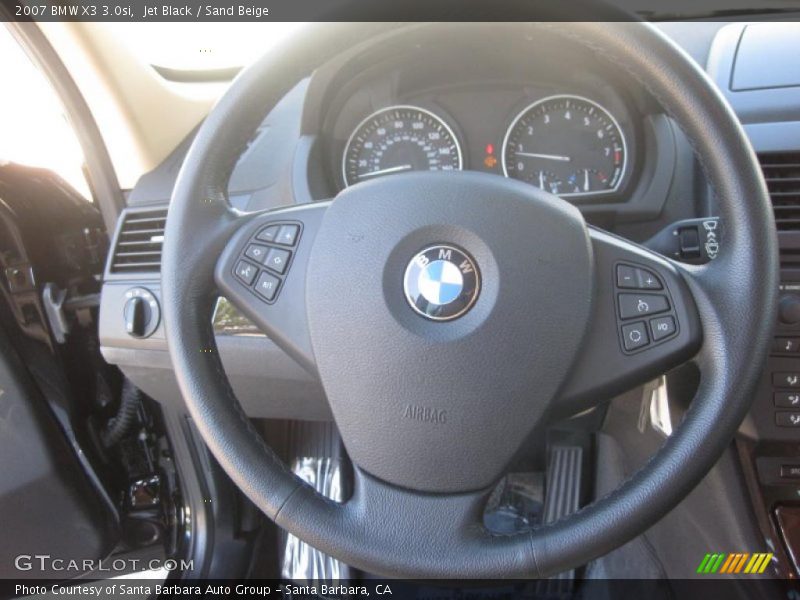 Jet Black / Sand Beige 2007 BMW X3 3.0si