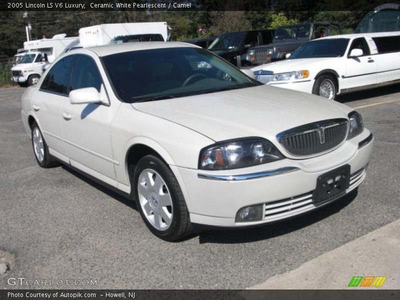 Ceramic White Pearlescent / Camel 2005 Lincoln LS V6 Luxury