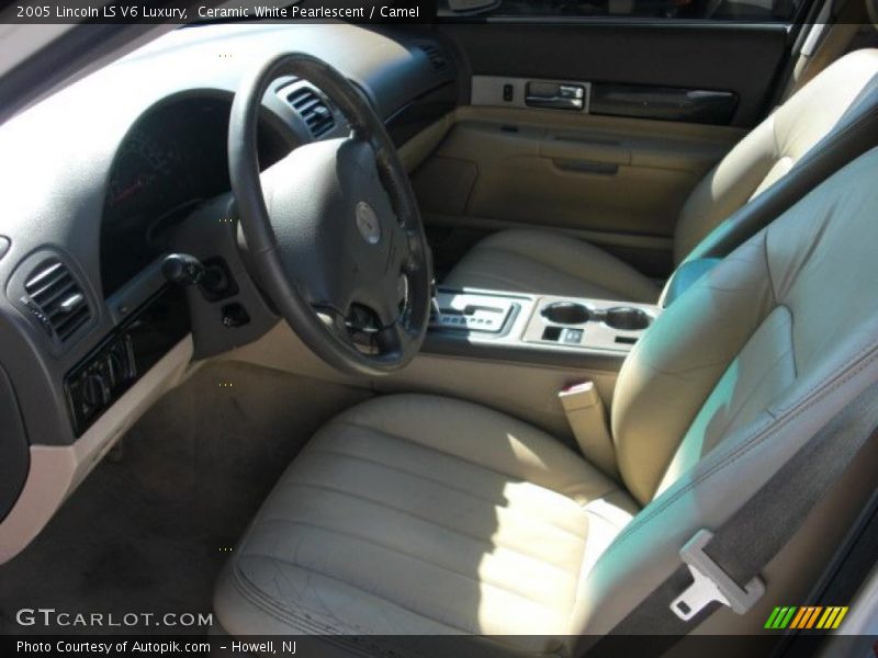 Ceramic White Pearlescent / Camel 2005 Lincoln LS V6 Luxury