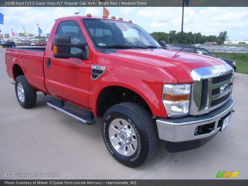Bright Red / Medium Stone 2008 Ford F350 Super Duty XLT Regular Cab 4x4