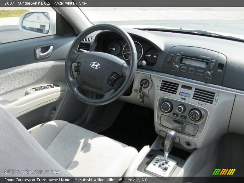 Arctic White / Gray 2007 Hyundai Sonata GLS