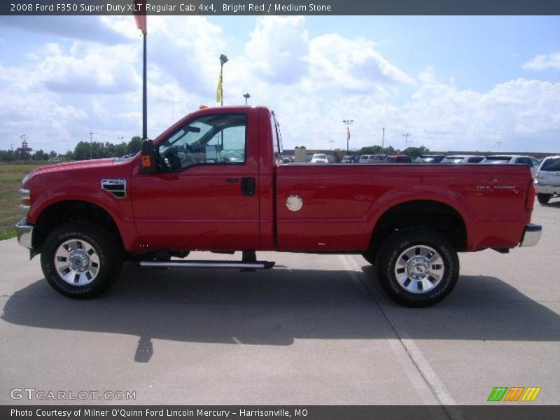Bright Red / Medium Stone 2008 Ford F350 Super Duty XLT Regular Cab 4x4