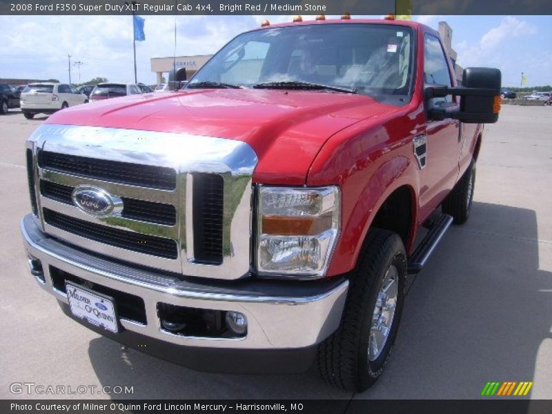 Bright Red / Medium Stone 2008 Ford F350 Super Duty XLT Regular Cab 4x4