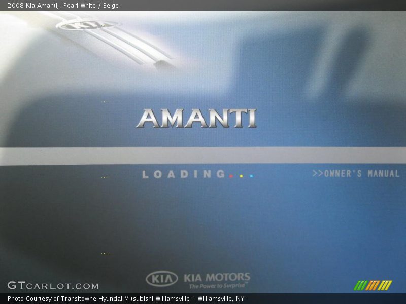 Pearl White / Beige 2008 Kia Amanti