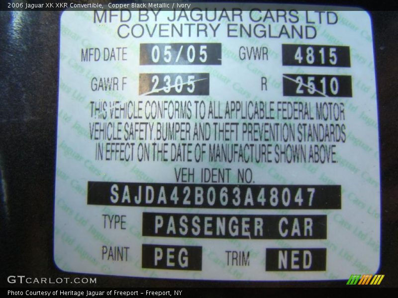 Copper Black Metallic / Ivory 2006 Jaguar XK XKR Convertible