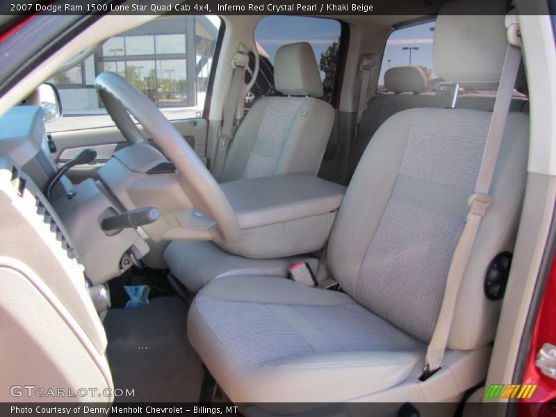 Inferno Red Crystal Pearl / Khaki Beige 2007 Dodge Ram 1500 Lone Star Quad Cab 4x4