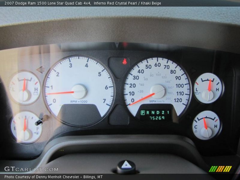 Inferno Red Crystal Pearl / Khaki Beige 2007 Dodge Ram 1500 Lone Star Quad Cab 4x4