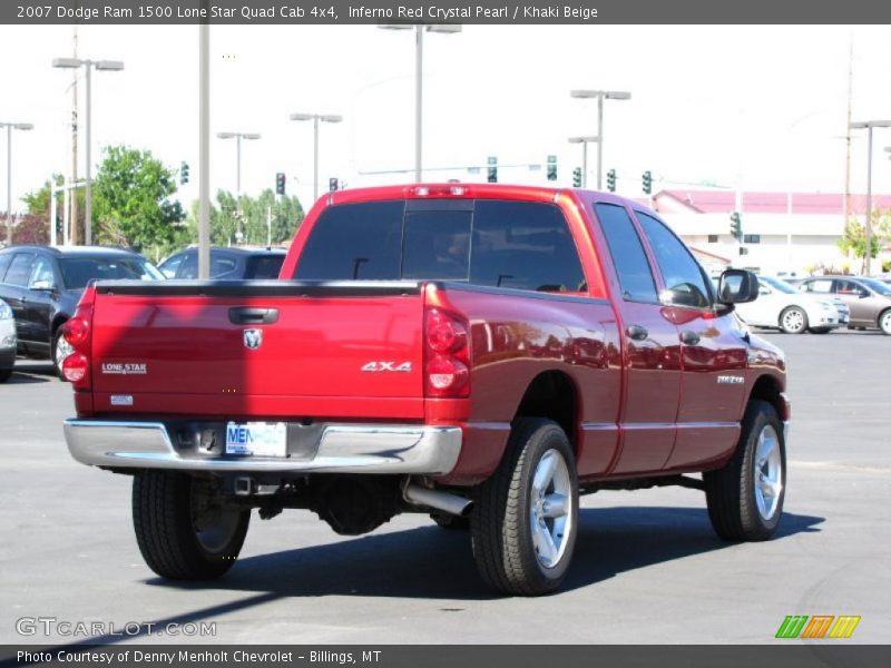 Inferno Red Crystal Pearl / Khaki Beige 2007 Dodge Ram 1500 Lone Star Quad Cab 4x4