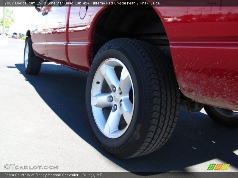 Inferno Red Crystal Pearl / Khaki Beige 2007 Dodge Ram 1500 Lone Star Quad Cab 4x4