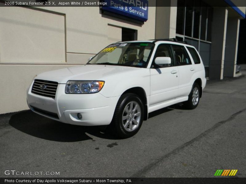 Aspen White / Desert Beige 2008 Subaru Forester 2.5 X