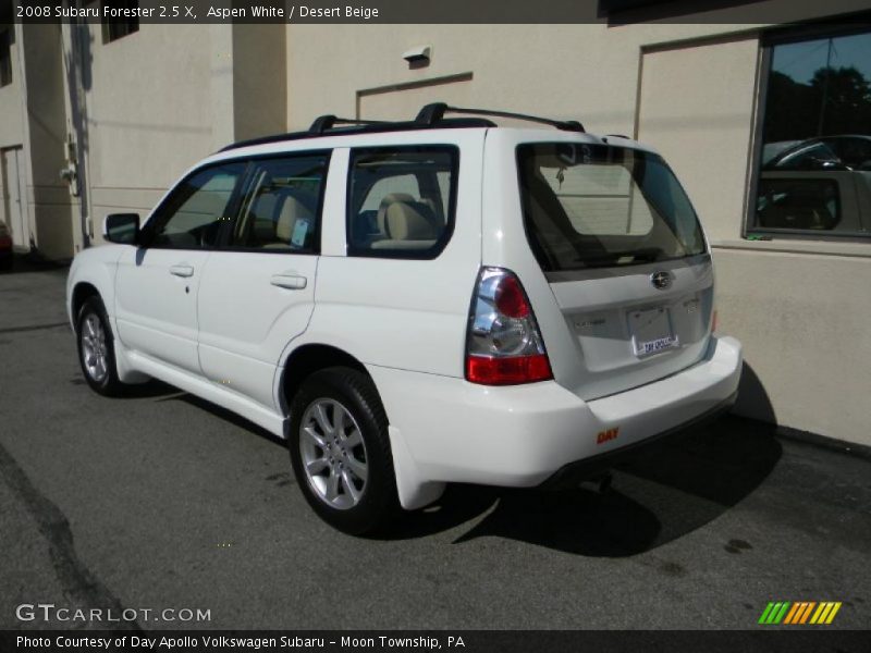 Aspen White / Desert Beige 2008 Subaru Forester 2.5 X