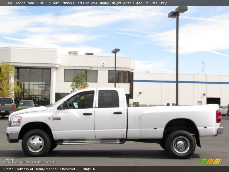 Bright White / Medium Slate Gray 2008 Dodge Ram 3500 Big Horn Edition Quad Cab 4x4 Dually