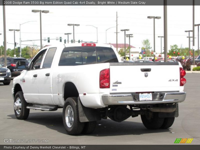Bright White / Medium Slate Gray 2008 Dodge Ram 3500 Big Horn Edition Quad Cab 4x4 Dually