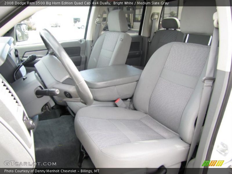 Bright White / Medium Slate Gray 2008 Dodge Ram 3500 Big Horn Edition Quad Cab 4x4 Dually