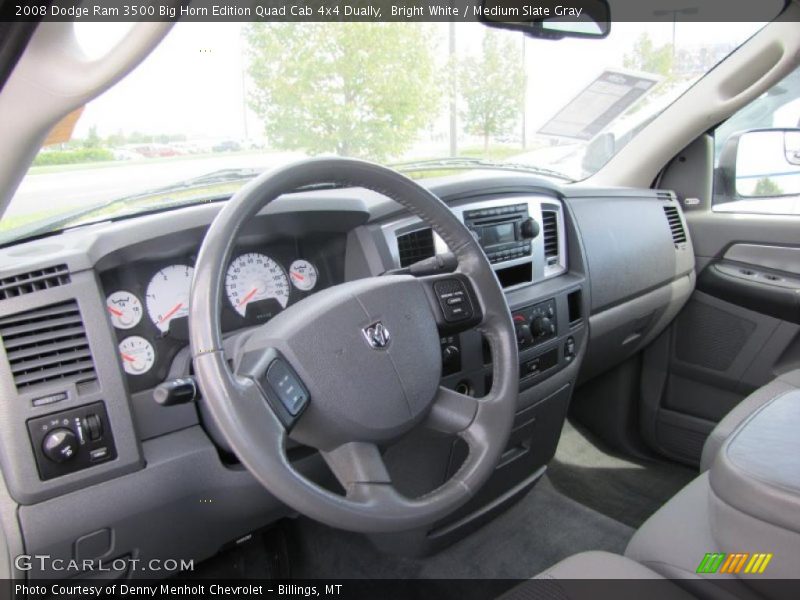 Bright White / Medium Slate Gray 2008 Dodge Ram 3500 Big Horn Edition Quad Cab 4x4 Dually