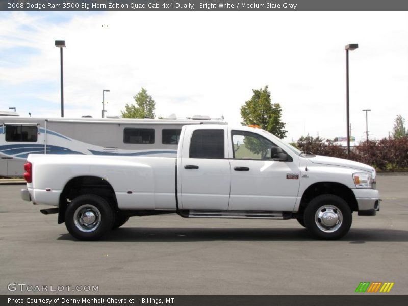 Bright White / Medium Slate Gray 2008 Dodge Ram 3500 Big Horn Edition Quad Cab 4x4 Dually