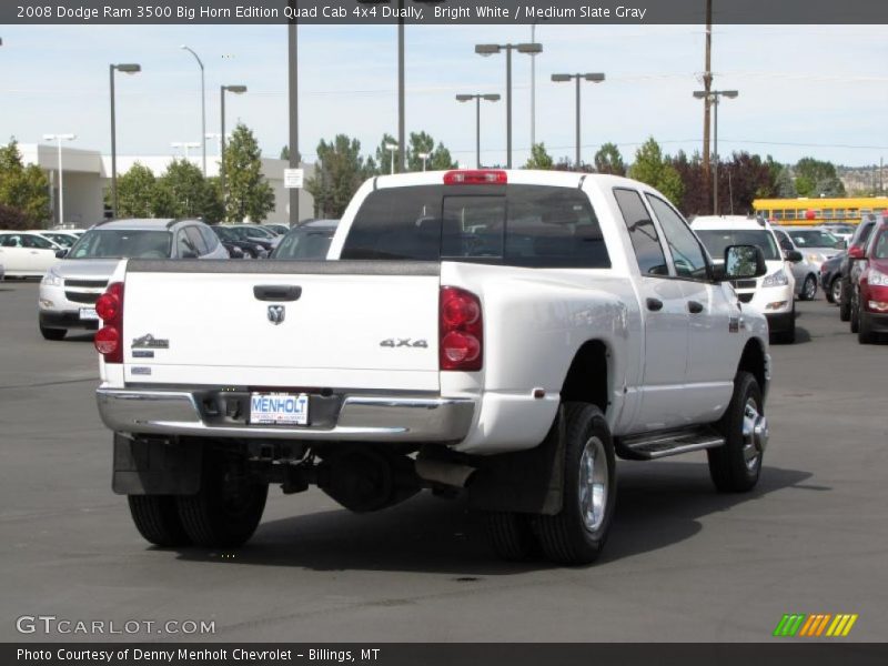 Bright White / Medium Slate Gray 2008 Dodge Ram 3500 Big Horn Edition Quad Cab 4x4 Dually