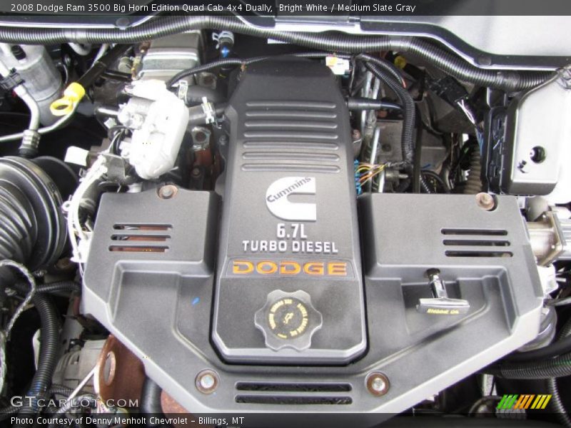 Bright White / Medium Slate Gray 2008 Dodge Ram 3500 Big Horn Edition Quad Cab 4x4 Dually