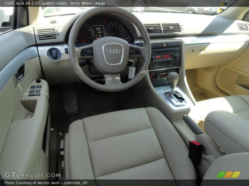 Arctic White / Beige 2005 Audi A4 2.0T quattro Sedan