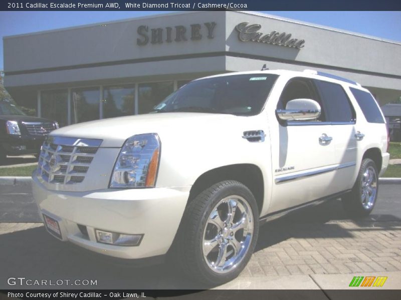 White Diamond Tricoat / Cashmere/Cocoa 2011 Cadillac Escalade Premium AWD