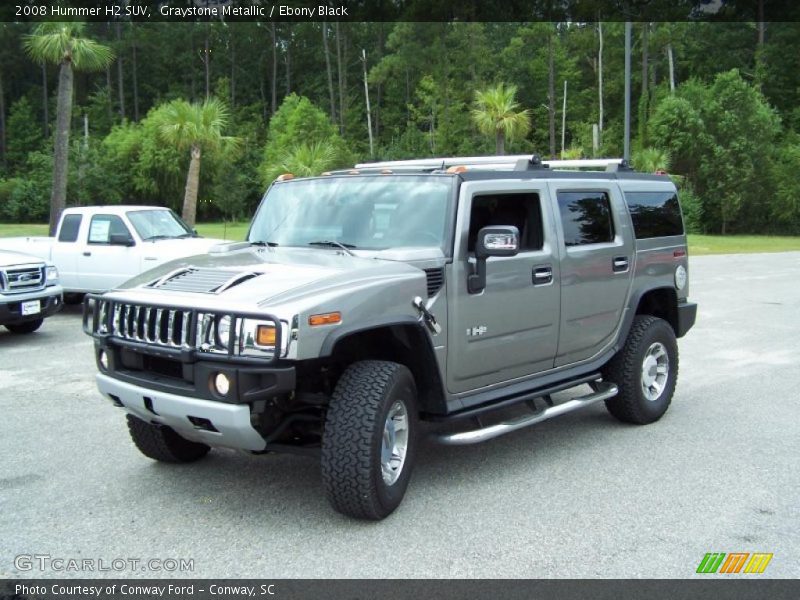 Graystone Metallic / Ebony Black 2008 Hummer H2 SUV