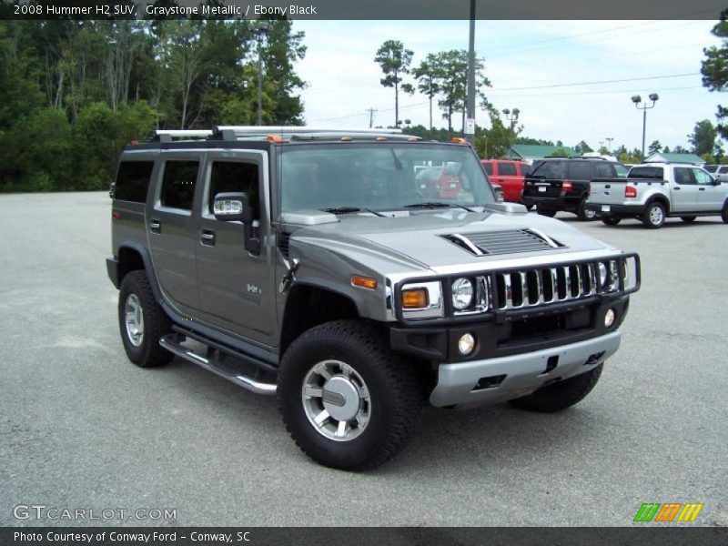 Graystone Metallic / Ebony Black 2008 Hummer H2 SUV