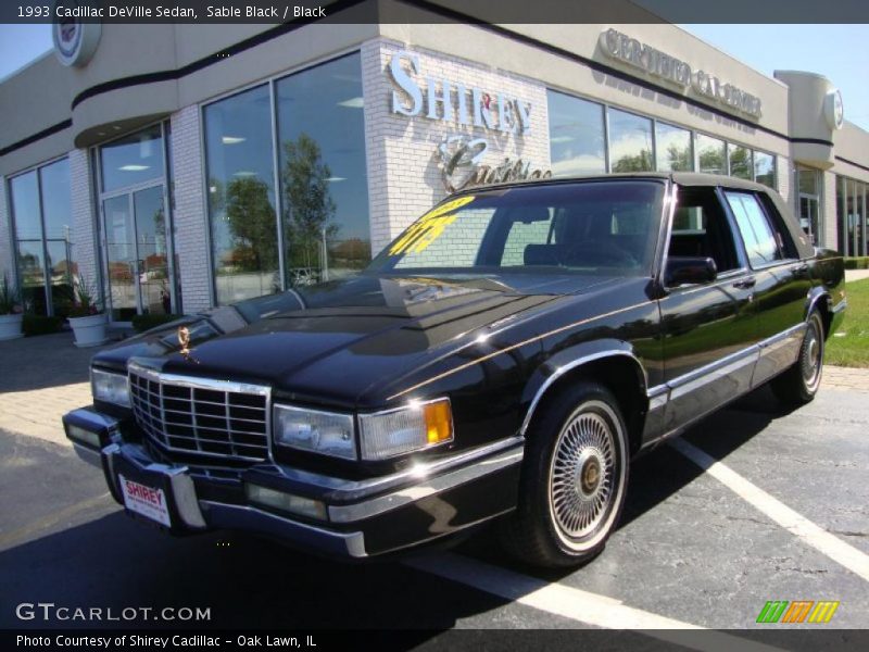 Sable Black / Black 1993 Cadillac DeVille Sedan
