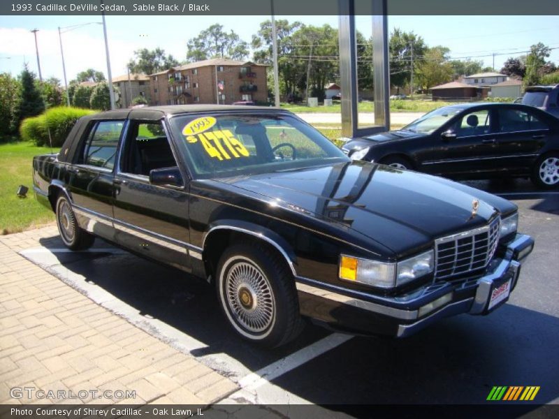Sable Black / Black 1993 Cadillac DeVille Sedan