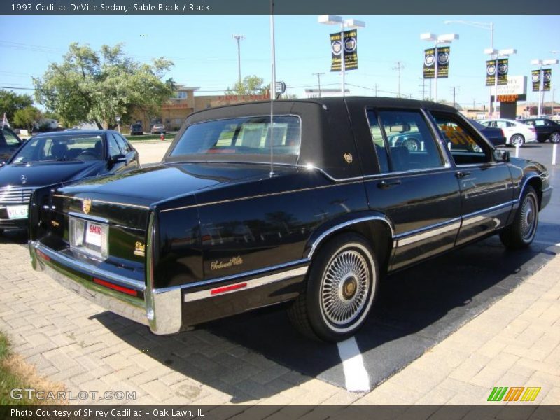 Sable Black / Black 1993 Cadillac DeVille Sedan