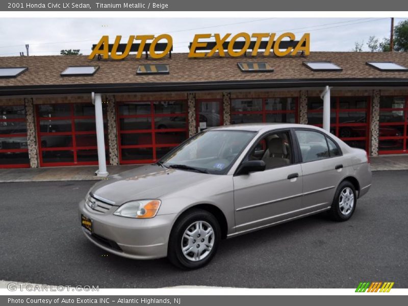 Titanium Metallic / Beige 2001 Honda Civic LX Sedan