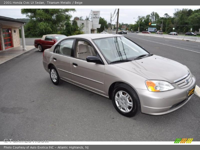 Titanium Metallic / Beige 2001 Honda Civic LX Sedan
