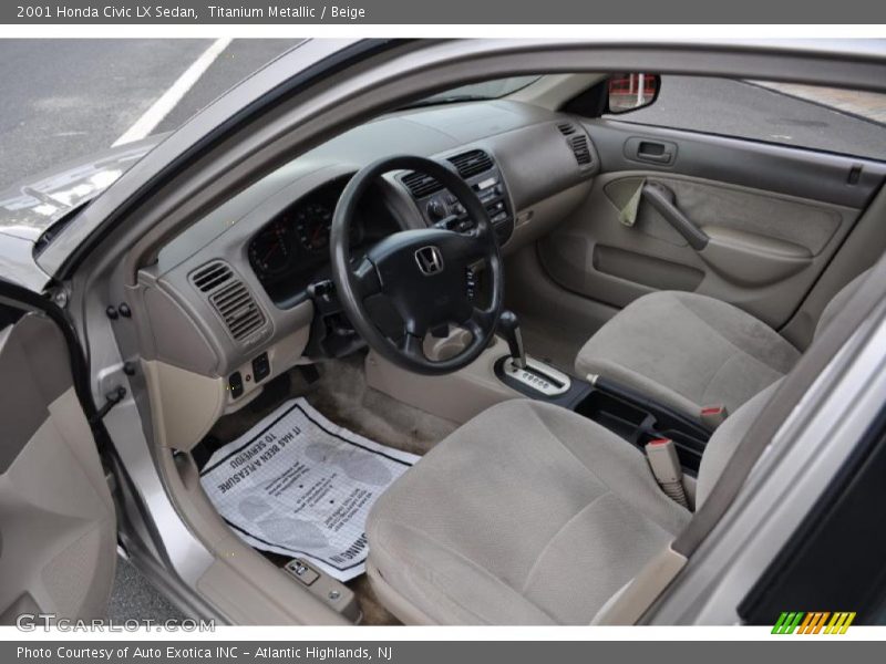 Titanium Metallic / Beige 2001 Honda Civic LX Sedan
