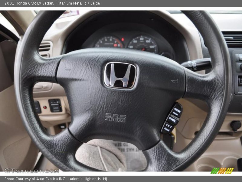 Titanium Metallic / Beige 2001 Honda Civic LX Sedan